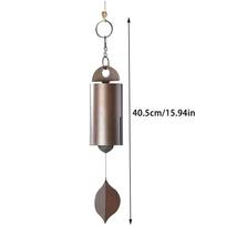 Vintažinis metalinis herojiškas vėjo varpelis, gilaus rezonanso ramybės varpelis laukui, namams, sodui, kiemui dekoruoti, namų dekoras 40.5X6.0X40.5CM