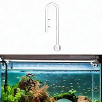 Akvariumo stiklinis lelijos formos įsiurbimo vamzdelis sodinamam akvariumui, skaidrus 13mm