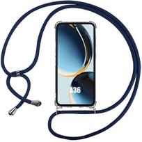 Protective Case - BOOLING - for Samsung Galaxy A56 5G - Shockproof - with Navy Blue Lanyard - Flexible mėlyna