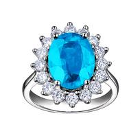 Reguliuojamas princesės Dianos stiliaus tanzanito safyro žiedas - Moteriški brangakmenių papuošalai Adjustable Opening