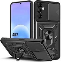 Coque pour Samsung Galaxy A57 5G, Antichoc Rigide avec Anneau et Protection Caméra - Noir juoda