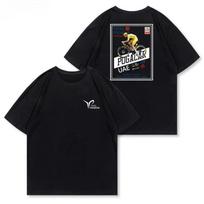 POGACAR T-shirt, Illustration of A Tour De France Bike, American Retro Casual, Heavyweight Short-sleeved Shirt Summer 4XL