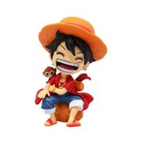 13cm Anime Figure One Piece Monkey D Luffy Roronoa Zoro Kawaii Playthings Q Figural Nendoroid Car Decoration PVC Model Gift