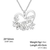 Best Mom Necklace Flower Love Heart Pendant Stainless Steel Jewelry Women Mama Birthday Neck Chain Mother's Day 2026 Trend Gifts 45cm