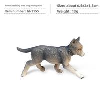 Vilko Figūrėlė PVC Kolekcionuojama Laukinių Gyvūnų Stalo Dekoras Gamtos Entuziastams Wolf Cub Walking