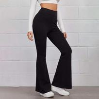 High Waist Flare Yoga Pants for Women with Pockets Comfortable and Stylish Trouser Style for Gym, Running, and Casual Wear L juoda