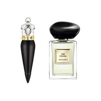 Armani Perfume set Jade Dragon Tea #001M Rouge Louboutin Classic Red Queen Scepter Black Tube Lipstick 3.8g Jade Dragon Tea Fragrance EDT 100ml