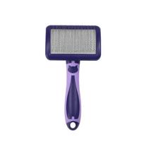 Pet Dog Hair Comb, Teddy Hair Grooming Comb, Pet Grooming Cat Hair Brush, Hard Curved Surface Needle Comb small violetinė