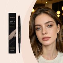 Zephoco Dual-Ended Eyeshadow Eyeliner Pen Metallic Silver Black Quick Dry Smooth Glide Waterproof Long-Lasting 2 Pack 2g