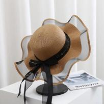 New Summer For Women Big Brim Floppy Straw Hat Elegant Bowknot Lacebrim Uv Protection Beach Cap Outdoor Holiday Panama Hats