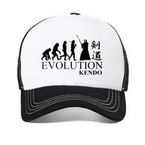 Novelty Kendo Evolution Japanese Kung Fu Mesh Baseball Cap Fashion Summer Style Breathable Sun Hats Adjustable Snapback Hats Adjustable