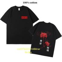 Anime Tokyo Ghoul Spider Lily T-shirt Unisex Women Cool Kane kiken Graphic Print T-shirts Oversized Streetwear Couples Tees 3XL red