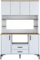 Daugiafunkcinė virtuvės spinta Kalune Design JE168-3257, balta sp./riešuto sp., 40 cm x 120 cm x 184.2 cm