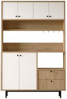Daugiafunkcinė virtuvės spinta Kalune Design RE5-SW, ąžuolo sp./balta sp., 35.5 cm x 120 cm x 180 cm