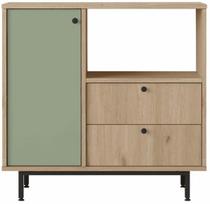 Daugiafunkcinė virtuvės spinta Kalune Design RE1-SY, ąžuolo sp./žalia sp., 35.5 cm x 88 cm x 85 cm