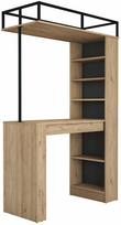 Valgomojo stalas Kalune Design JA117-3173, juoda sp./riešuto sp., 55.6 cm x 120 cm x 198.8 cm