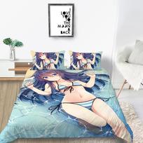Sexy Girls Bedding Sets Kids Bed Comforter Cover Sets Anime Quilt Cover Home Bedclothes 3d Printing Beauty Bedspread No Sheet EU single(135x200cm)