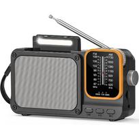 AM FM radijas su geriausiu priėmimu, nešiojamas Bluetooth AM FM tranzistorius, maitinamas kintamąja srove arba baterijomis, avarinis radijas su rankenėle, ausinių lizdas juoda