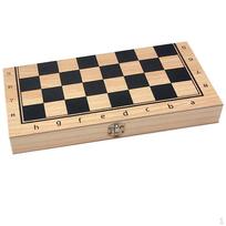 Wooden Folding Chess Board Game for Adults, Standard Backgammon Checkers Puzzle Games, Great 24x24cm beige