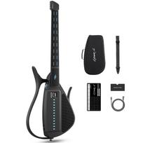 ENYA išmanioji elektrinė gitara be stygų, kelioninė gitara su akordų looperiu, juostos režimu, lengvai išmokstama, skirta CYBER-G, sulankstoma, nešiojama, prijungiama prie programėlės juoda