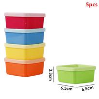 5Pcs Mini Flower/Heart/Square Shape Lunch Box Plastic Condiment Bottle Ketchup Salad Dressing Condiment Portable Food Container