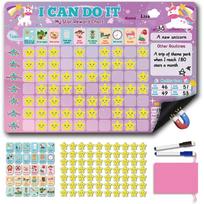 Large Magnetic Weekly Planner Chore Chart for Kids,Days of the Week Poster for Kids,Magnetic Chore Chart Calendar with 70 Star,30 Task Magnets rožinė