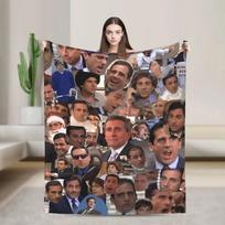 Mike Michael Scott Funny Meme Warm Soft Blanket for Boy Girl Plush Throw for Couch Bed Flannel Sofa Cover Novelty Bedspread 100x150cm