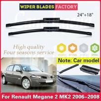 For Renault Megane 2 MK2 2006 2007 2008 Front Wiper Blades Windshield Windscreen Window Car Rain Brush Car Accessories 24 +18 Front 2pcs