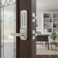 Combination Keypad Deadbolt 12.5x4.5cm For Residential Door Office Entrance Storage Room, Adjustable Thumb Knob Zinc Alloy Manual Keyless Entry juoda