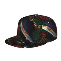 Baseball Cap Featuring Marlins And Coral Reefs, Suitable For Men, Women, And Unisex. This Flat Brim Snapback Trucker Hat Is Perf Single Size
