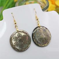 Butterfly Moon Star Flower Round Natural Abalone Shell Drop Earrings Accessory DIY Women Girl Hand Made Jewelry Making Design gray