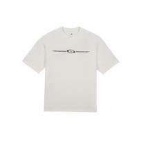 Jordan X Travis Scott Collaboration Logo Print Comfortable Ribbed Crew Neck Short Sleeve T-Shirt Men Tops Sail-White DZ5511-133 L