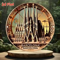 Barcelona Sagrada Familia 2D Metal Art Sign Home Decoration 7.8x7.8 Inch 20x20 įvairiaspalvis
