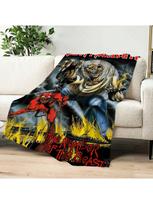 Manta de la banda I-Iron M-Maidens, amigable con la piel, cómoda, cálida y suave de felpa, adecuada para sofá, sala de estar, oficina y dormitorio 75X95CM pilka spalva