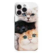 Mielas Katino Telefono dėklas, skirtas Samsung Galaxy S20 S21 S22 S23 S24 S25 FE Plus Note20 Ultra 4G 5G, Blizgus Plėvelinis Kietas PC Dangtelis Samsung S20 FE black
