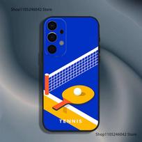 Table Tennis Racket Ping Pong Shockproof Phone Case For Samsung S25,S24,S21,S22,S23,S30,Ultra,S20,Plus,Fe,Lite,5G Black Cover Samsung S24 blue
