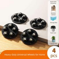 4pcs Super Load-bearing Self Adhesive Caster Wheels 360° Rotating Heavy Duty Movable Furniture Chair Leg Universal 5 Beads
