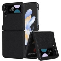 Applicable to Samsung Z Flip6 folding mobile phone case 5th generation anti-fingerprint Z Fold6 cross pattern sticker leather case Galaxy Z Flip 3 juoda