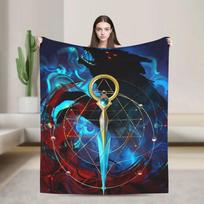 Dragon Age The Veilguard Fleece Throw Blanket  Soft Knitted GameThemed Bedspread for Warmth and Comfort in Car or Home 100x150cm