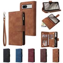 Suitable for Google pixel 7A mobile phone leather case Pixel 6Pro retro matte insert card zipper wallet leather case Google pixel 7a juoda