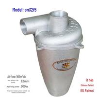 SN Brand Aluminum Alloy Cyclone Dust Collector, 32mm Caliber, 3L Dust Bin - Ideal for High Temp and High Pressure Dust Removal.