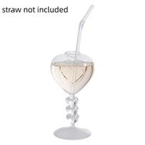 Unique Romantic Heart Shaped Glass Transparent Smooth Rim Cocktail Glasses Large Capacity Juice Drink Glass Club other skaidri