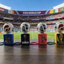 2026 m. FIFA Pasaulio taurės kietas raktų pakabukas Streso žaisliukas Futbolo garso mygtukas Gerbėjo suvenyras mėlyna