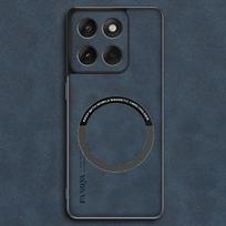 Leather Soft Phone Case for Motorola Signature Edge70 Pro Fusion+ Ultra G87 G77 G67 G57 G47 G37 G17 Power Magnetic Protect Cover Motorola Signature tamsiai mėlyna spalva