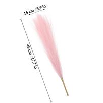 6Pcs Simulated Reed Decor Fake Pampas Grass Stems for DIY Floral Arrangement Wedding Party Layout Props Home Office Desktop rožinė