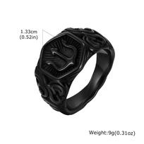 Trident Signet Ring for Men Boys,Black Stainless Steel Stamp Ring Thumb Ring,Rock Punk Jewelry 8