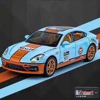 1/24 mastelio Panamera Diecast automobilio modelio žaislas, atgal patraukiama žaislinė transporto priemonė su garsu ir šviesa vaikams, mažiems berniukams, mergaitėms, dovanų kolekcija 1/24-20x7.5x6cm mėlyna
