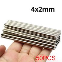4x2mm Super stiprus neodimio magnetas N35 NdFeB Nuolatinis magnetinis imanes Apvalūs galingi magnetai Šaldytuvas
