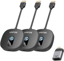 Bevielis HDMI 1080p AV signalo perdavimo sistema Unitek Unitek, 1 siųstuvas + 2 imtuvai, Black | V1711ABK01 | 4894160060068