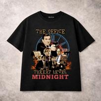 Threat Level Midnight The Office T Shirt Funny TV Show Meme Graphic Tee 2XL black